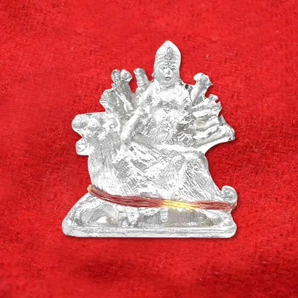 Durga Idol, Pure Parad Durga Murti, Mercury Durga Idol, Durga Murti, Size 3x2.5 Inch