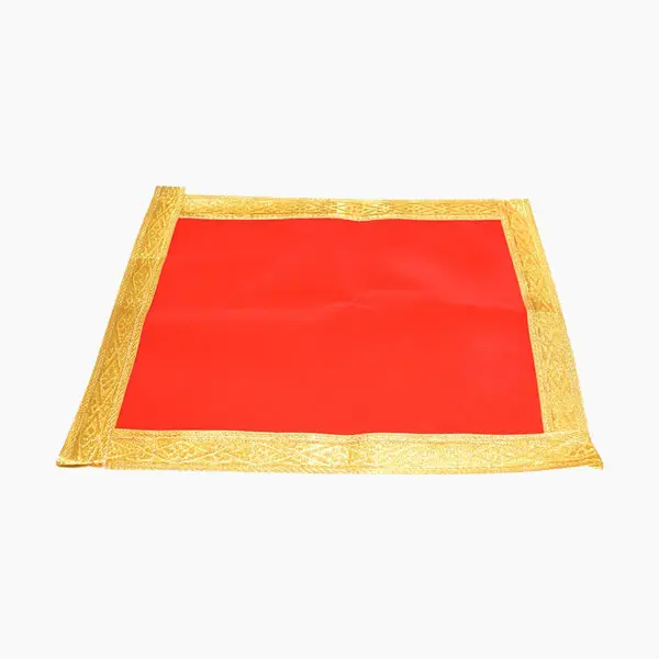 Puja Asana, Laal Asana, Red Velvet Pooja Carpet, Worship Carpet, Big Size 12x18 Inch