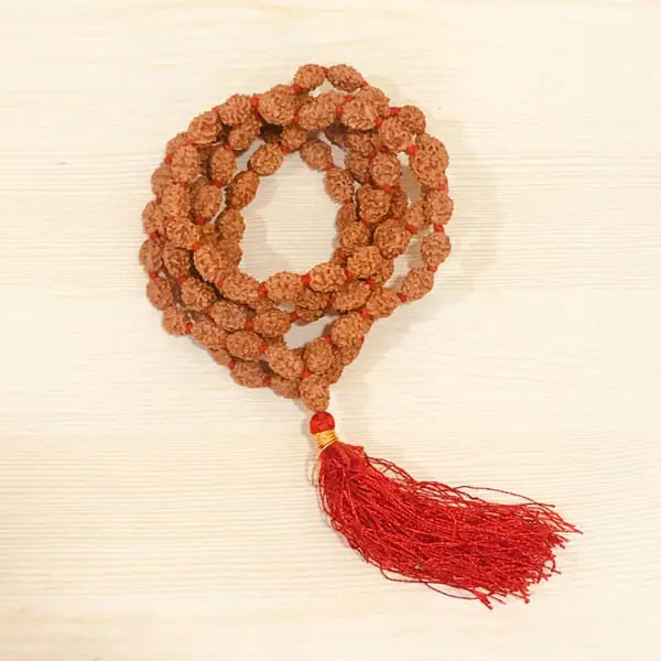 3 Mukhi Rudraksha Mala, Three Face Rudraksha Rosary, Beads 108, Size 10-12 mm