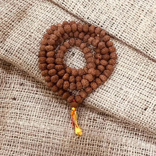 6 Mukhi Rudraksha Mala, Six Face Rudraksha Rosary, Beads 114, Size 9 mm