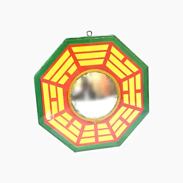 Bagua Pyramid, Outside Mirror Bagua Protection Pyramid, Size 6.5x6.5 Inch