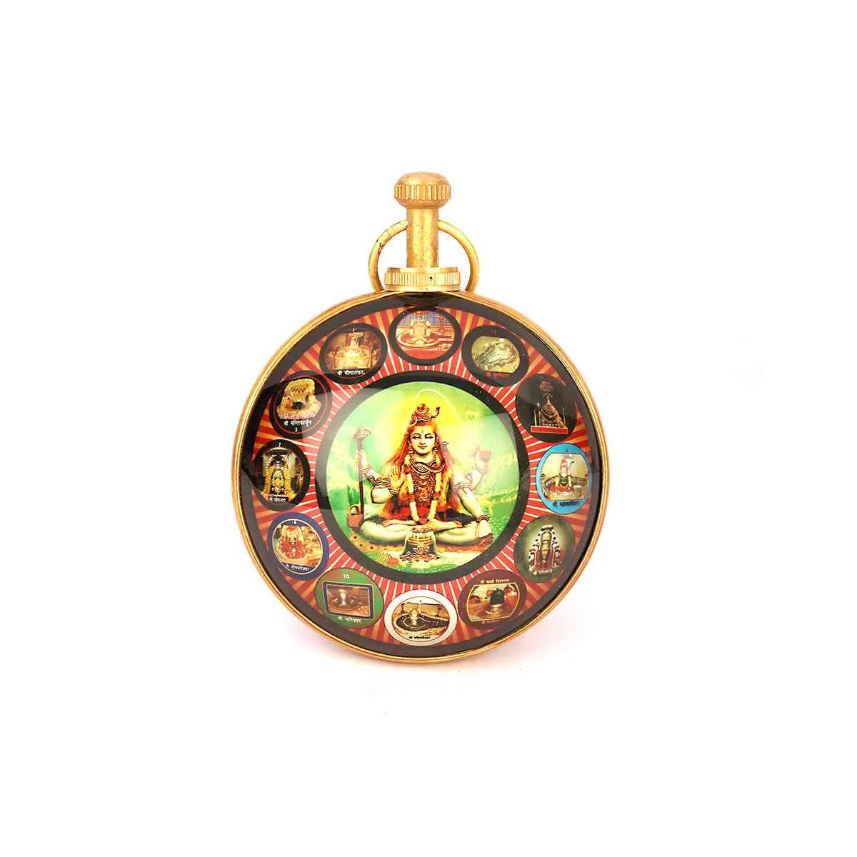 12 Jyotirling Hanging Yantra, Dwadash Jyotirling Yantra, Shiva Yantra, Brass, Size 5.5X4 Inch