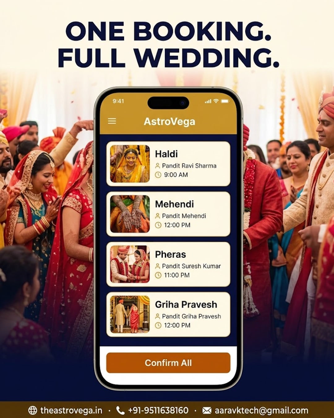 Wedding Puja Chaos: Booking a Different Pandit for Every Ceremony vs AstroVega's Single Multi-Ceremony Wedding Booking