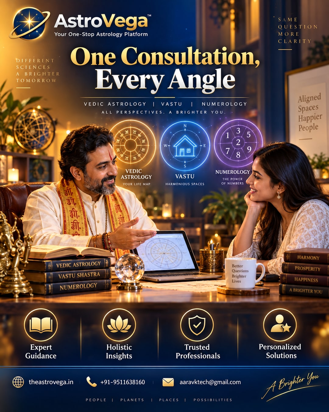 Future vision: what if one AstroVega consultation could bring vedic astrology, vastu and numerology perspectives together instead of booking three separate experts for one life question?