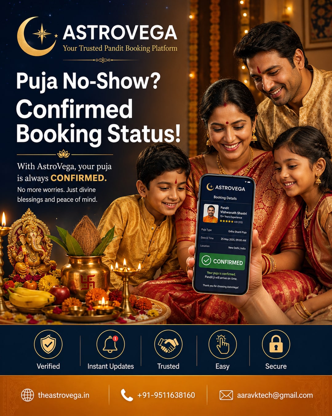 The Pandit No-Show Fear: How AstroVega's Confirmed Booking Status Removes Day-Of Uncertainty