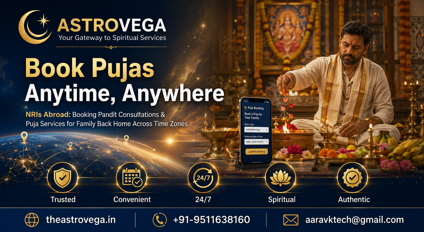 NRIs Abroad: Booking Pandit Consultations & Puja Services for Family Back Home Across Time Zones