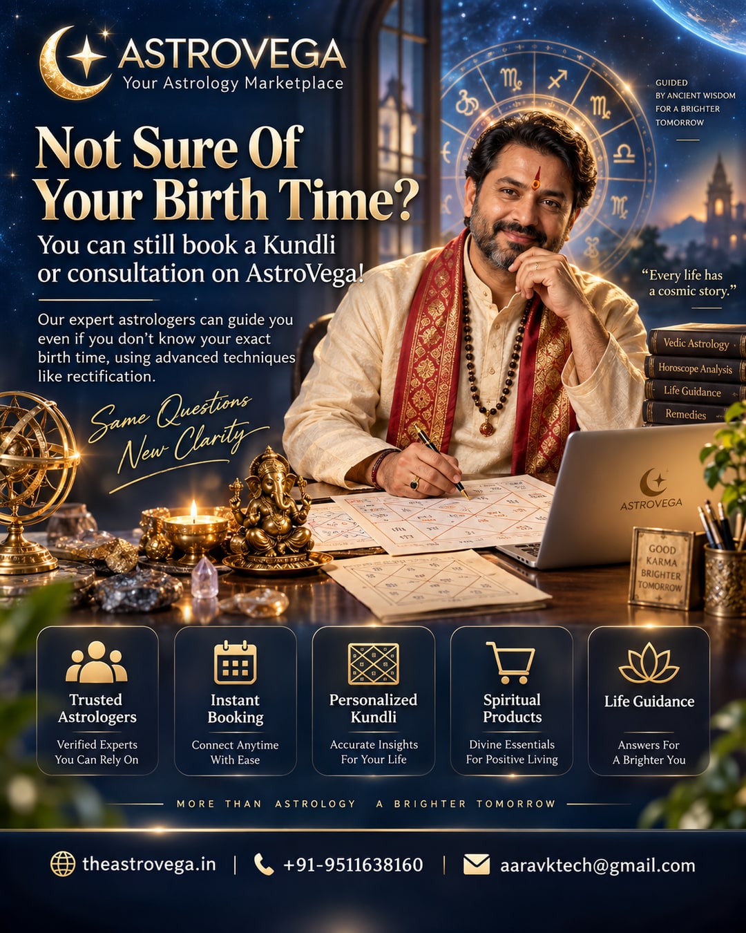FAQ Answered: What if I dont know my exact birth time, can I still book Kundli or consultation on AstroVega?
