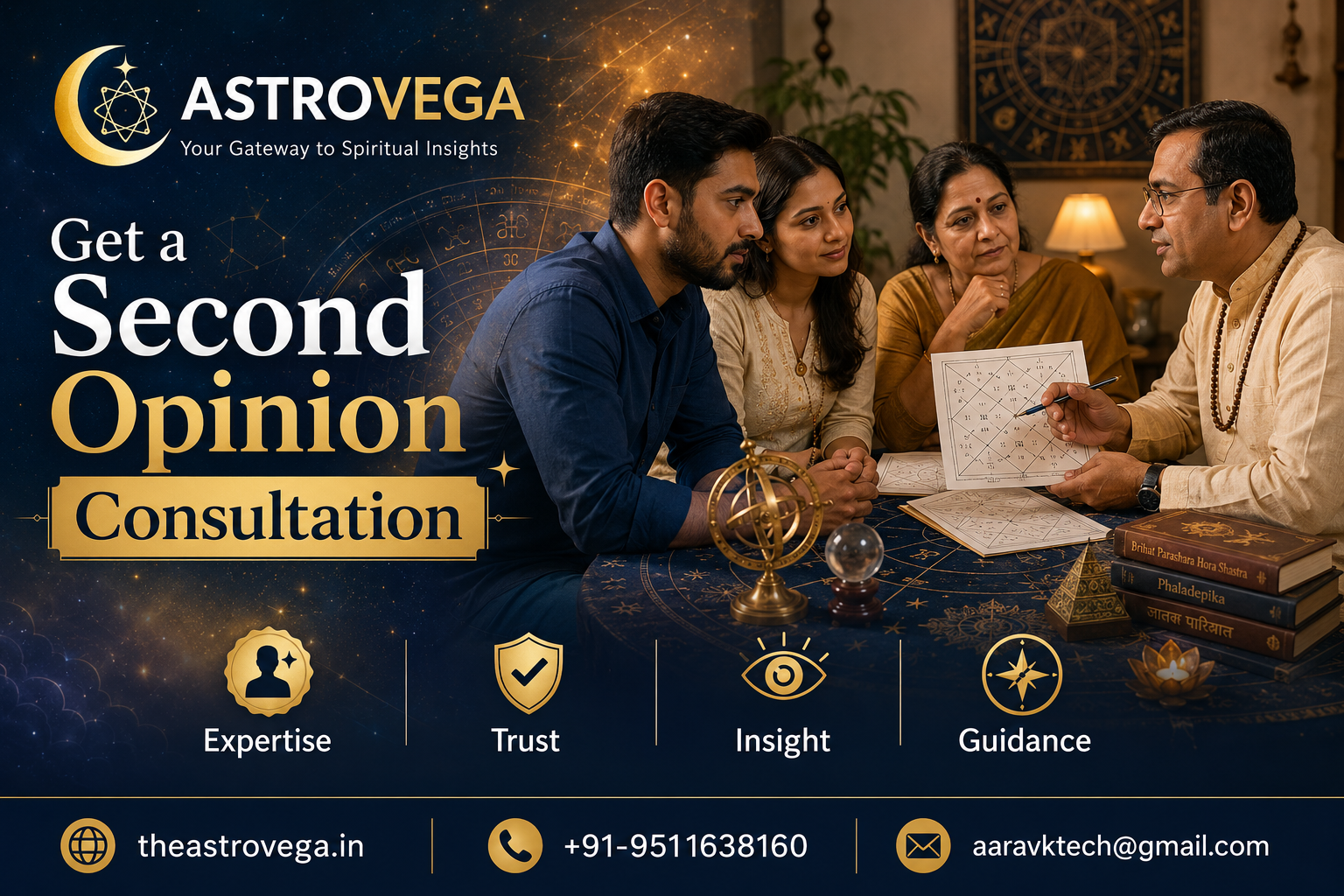 Second Opinion Consultation: book a different astrologer to review the same chart or question on AstroVega