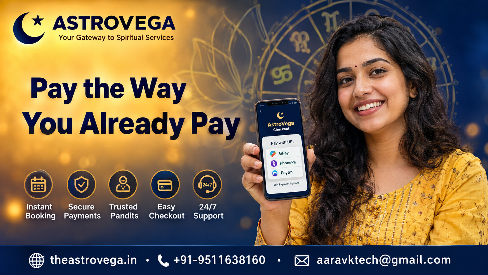 AstroVega Checkout Works With the UPI Apps You Already Use