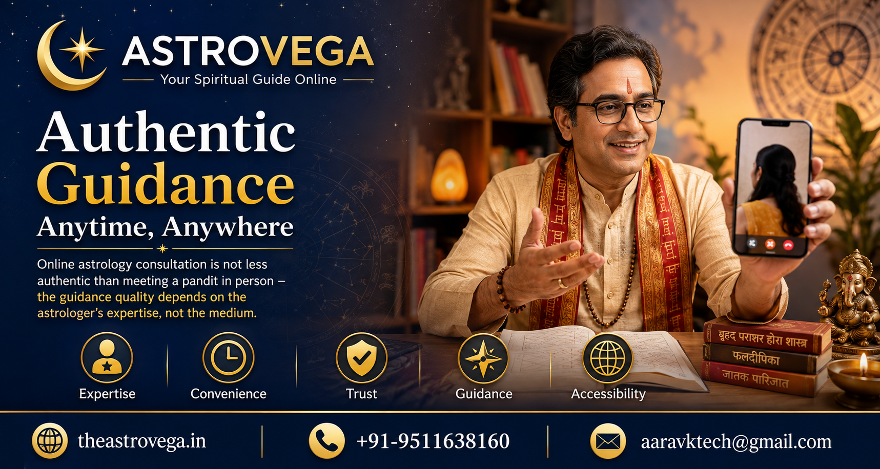 Myth-busting: an online astrology consultation on video/chat is not less authentic than meeting a pandit in person - the guidance quality depends on the astrologer's expertise, not the medium