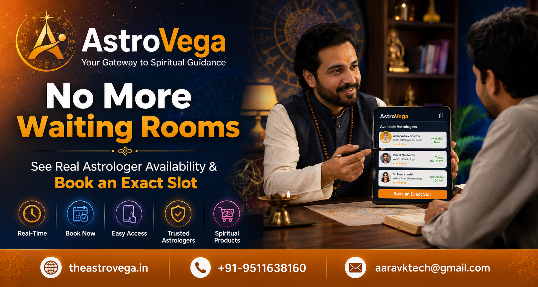 Old Way vs AstroVega Way: No More Waiting Rooms — See Real Astrologer Availability & Book an Exact Slot