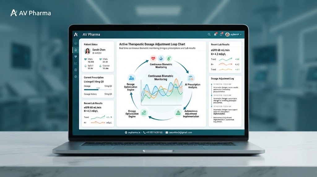 the autonomous therapeutic dosage adjustment loop: how real-time continuous biometric monitoring bridges prescriptions and lab results using avpharma