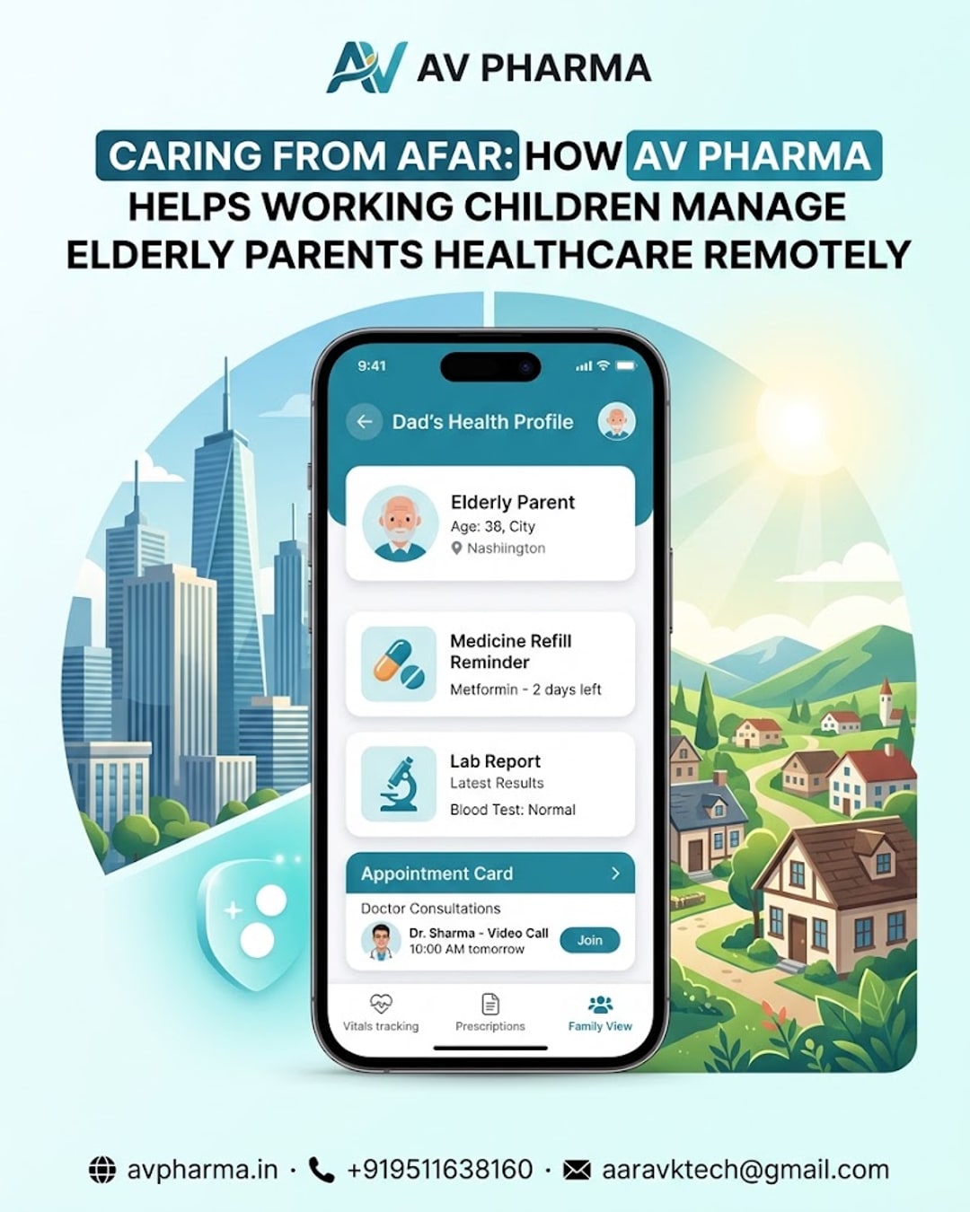 Caring From Afar: How AV Pharma Helps Working Children Manage Elderly Parents Healthcare Remotely