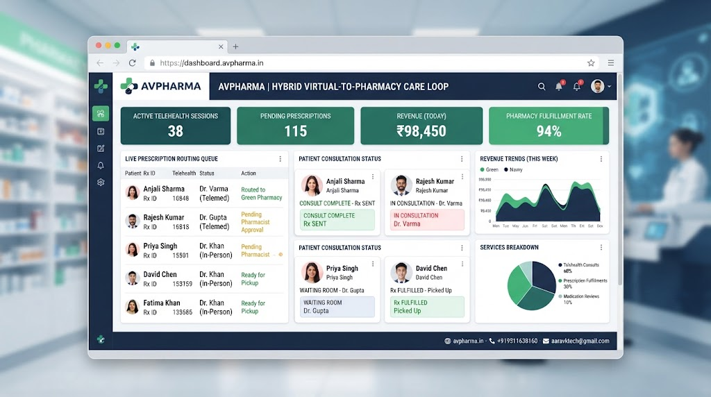 the hybrid virtual-to-pharmacy care loop: how retail pharmacies are adopting embedded telehealth routing with avpharma