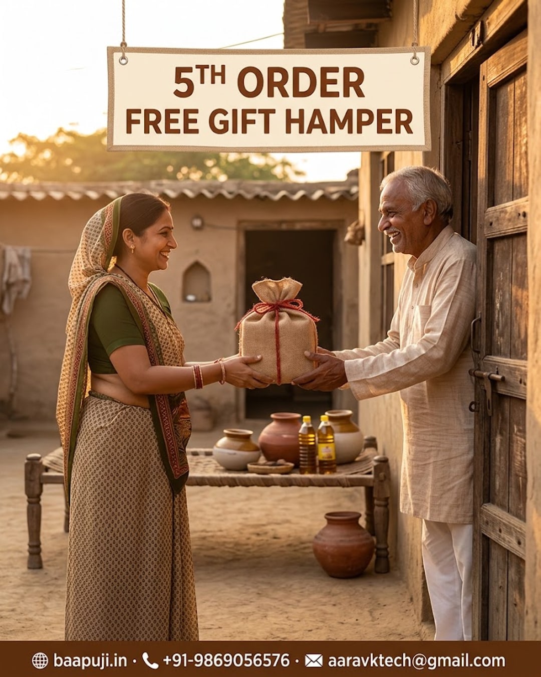 Baapuji Panchvi Baar Khushi - Free Surprise Hamper on Every 5th Order