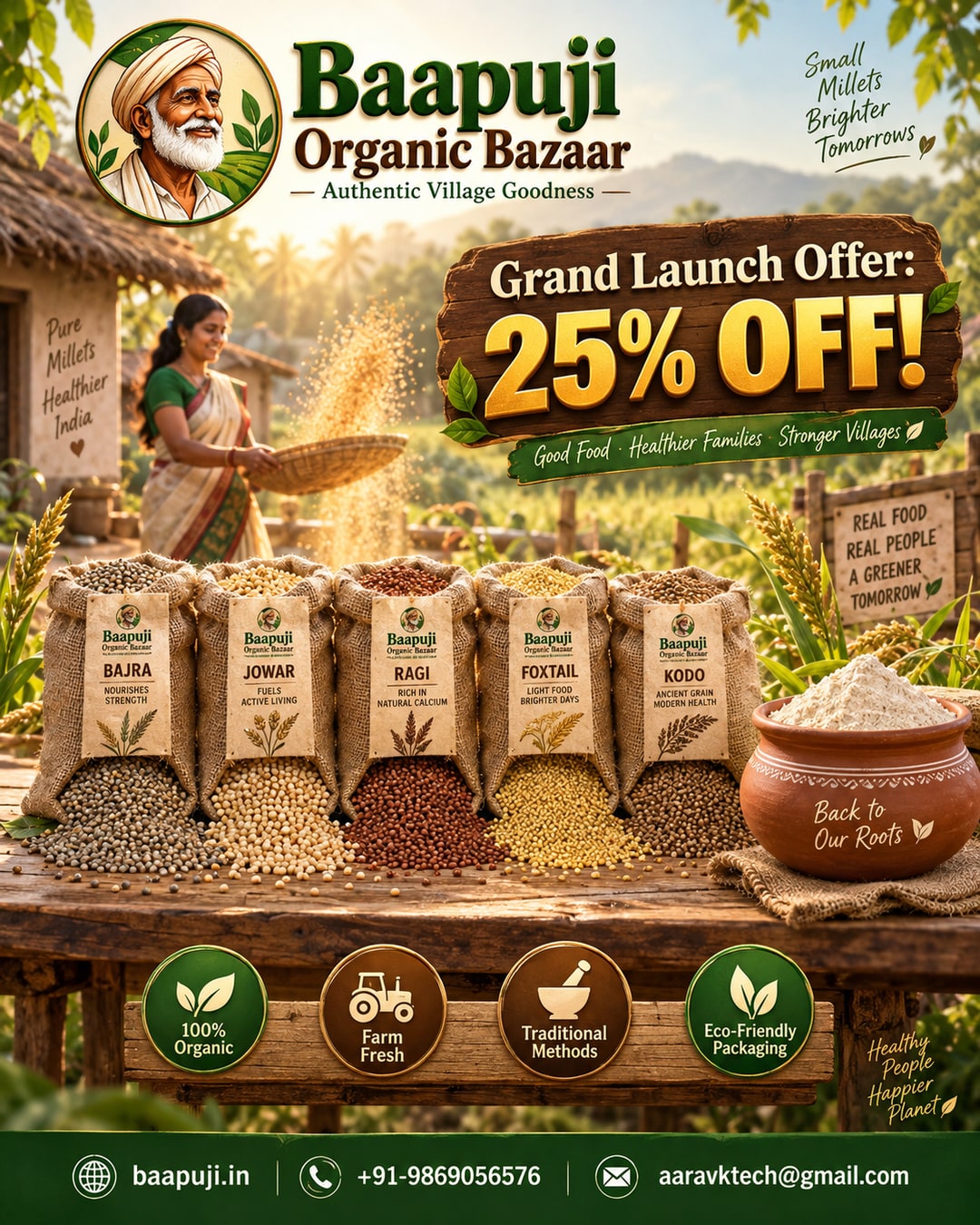 Baapuji Organic Millet Range - Grand Launch Offer