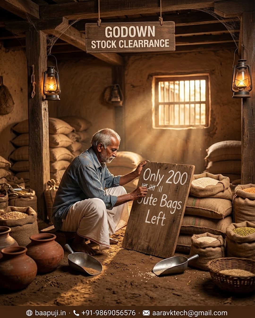 Godown Stock Clearance - Only 200 Jute Bags Left
