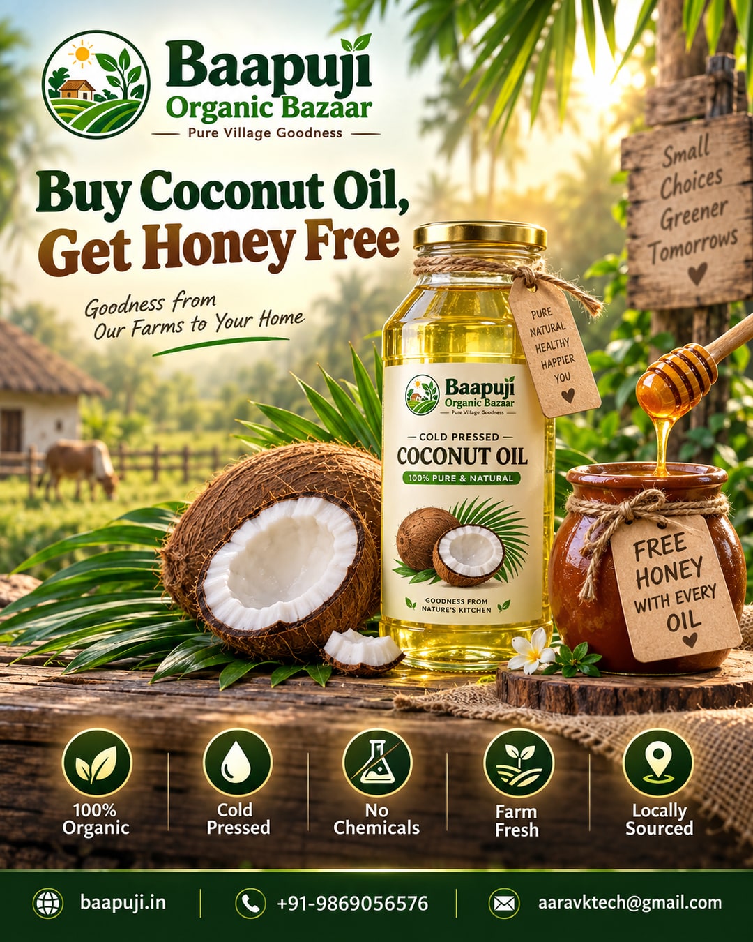 Buy Coconut Oil, Get a Free Honey Sachet