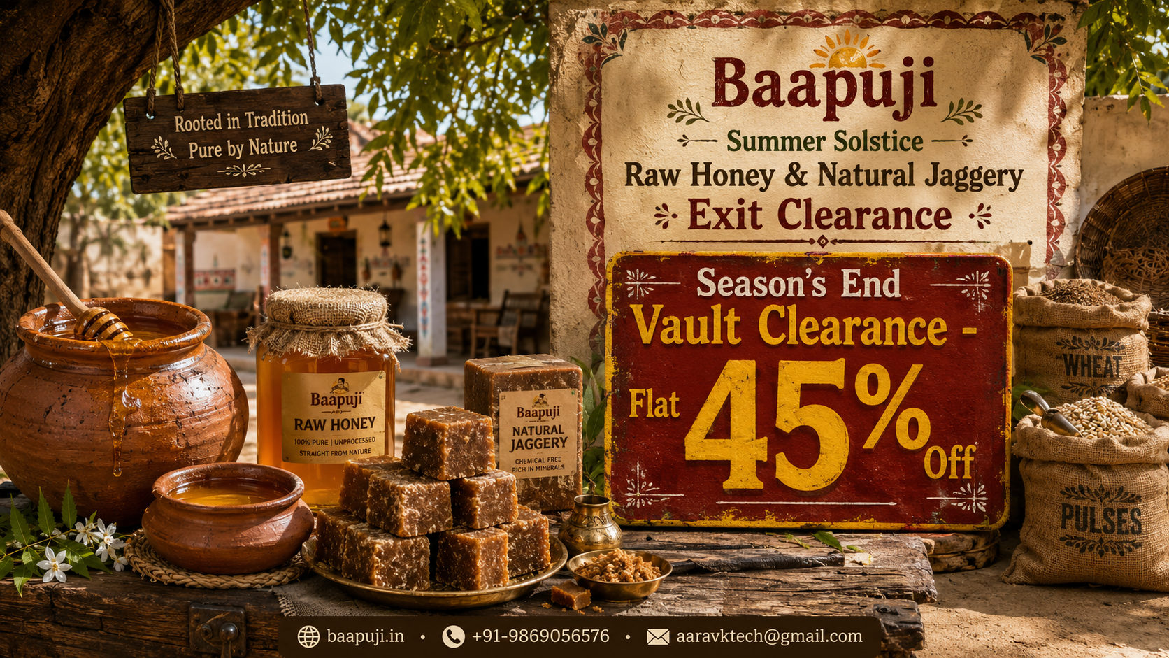 Baapuji Summer Solstice Raw Honey & Natural Jaggery Exit Clearance