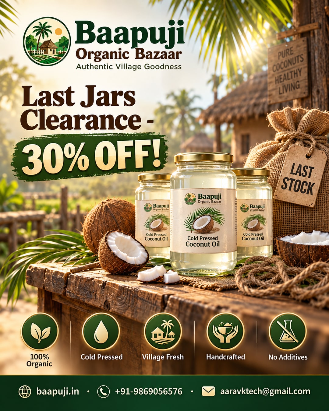 Cold-Pressed Coconut Oil Clearance - Last Jars Before Restock