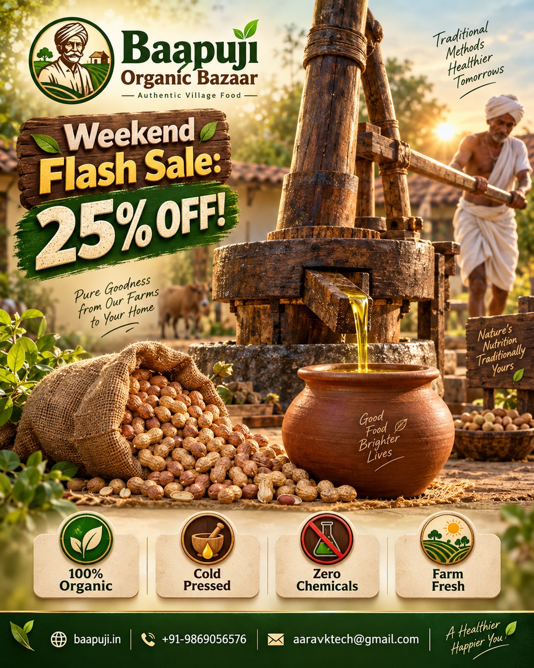 Groundnut Oil Weekend Flash Sale - Flat 25% Off