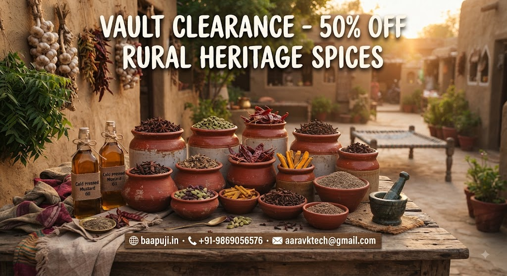baapuji organic vintage earthen spice jar vault clearance