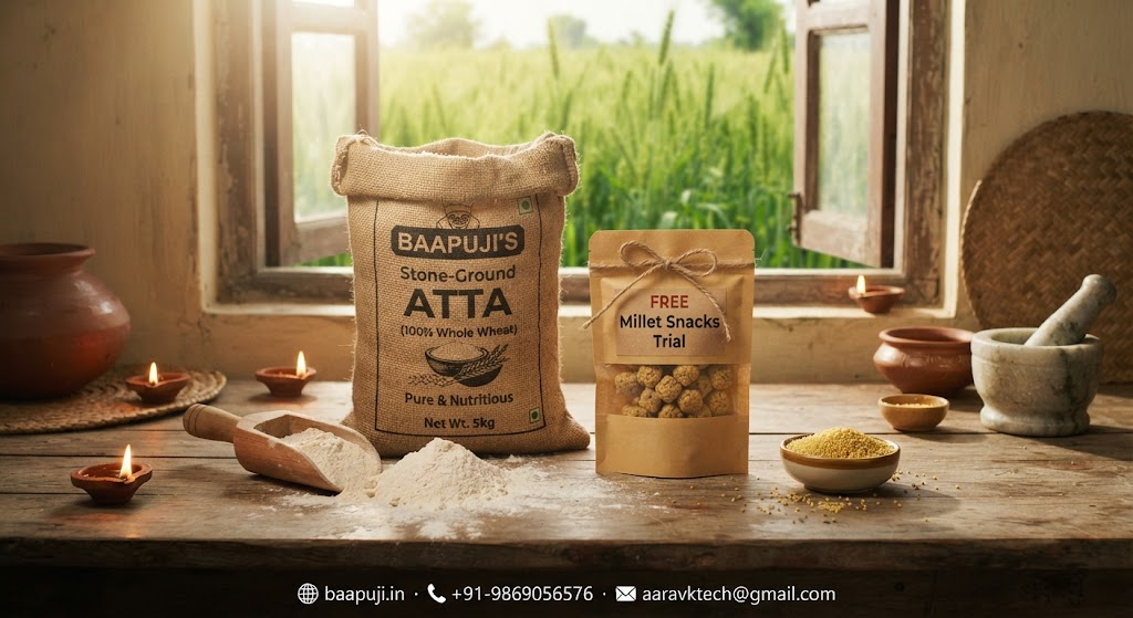 Buy Our Stone-Ground Atta, Get a Free Millet Snacks Trial Pack