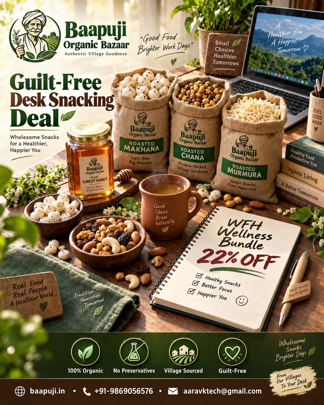 Baapuji WFH Wellness Bundle - Guilt-Free Desk Snacking Deal