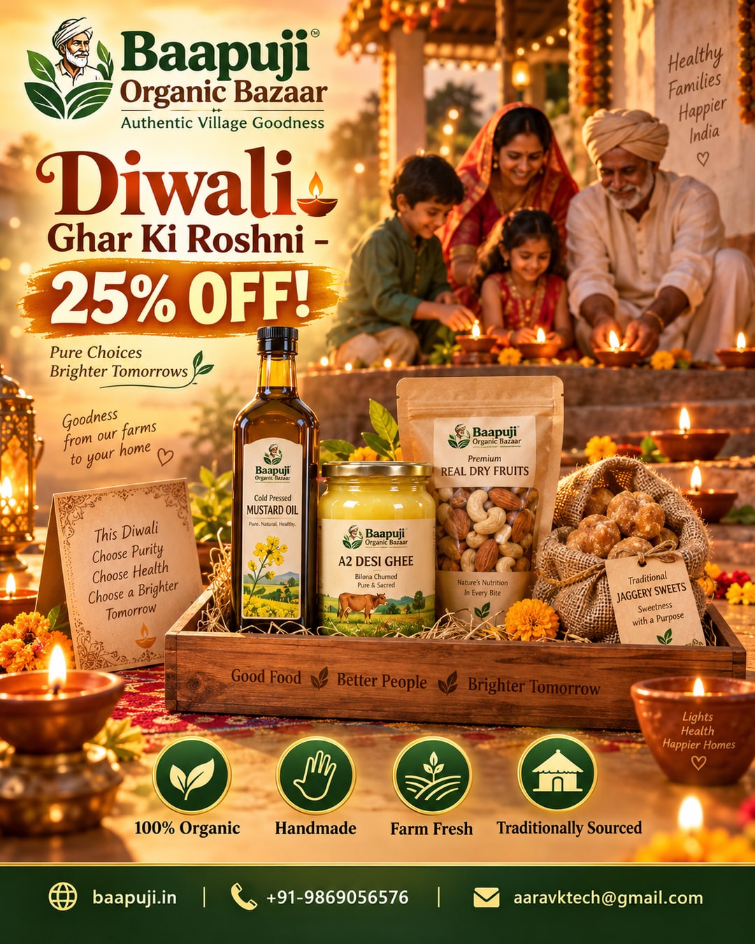 Diwali Ghar Ki Roshni - Festive Organic Hamper Offer