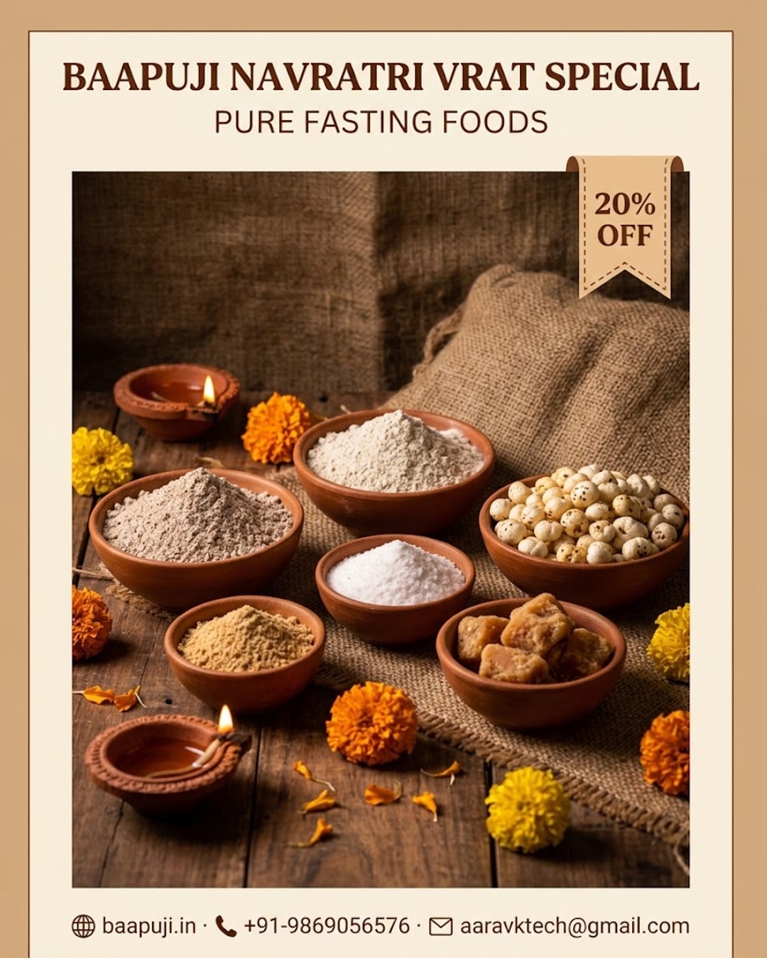 Baapuji Navratri Vrat Special - 20% Off Pure Fasting Foods