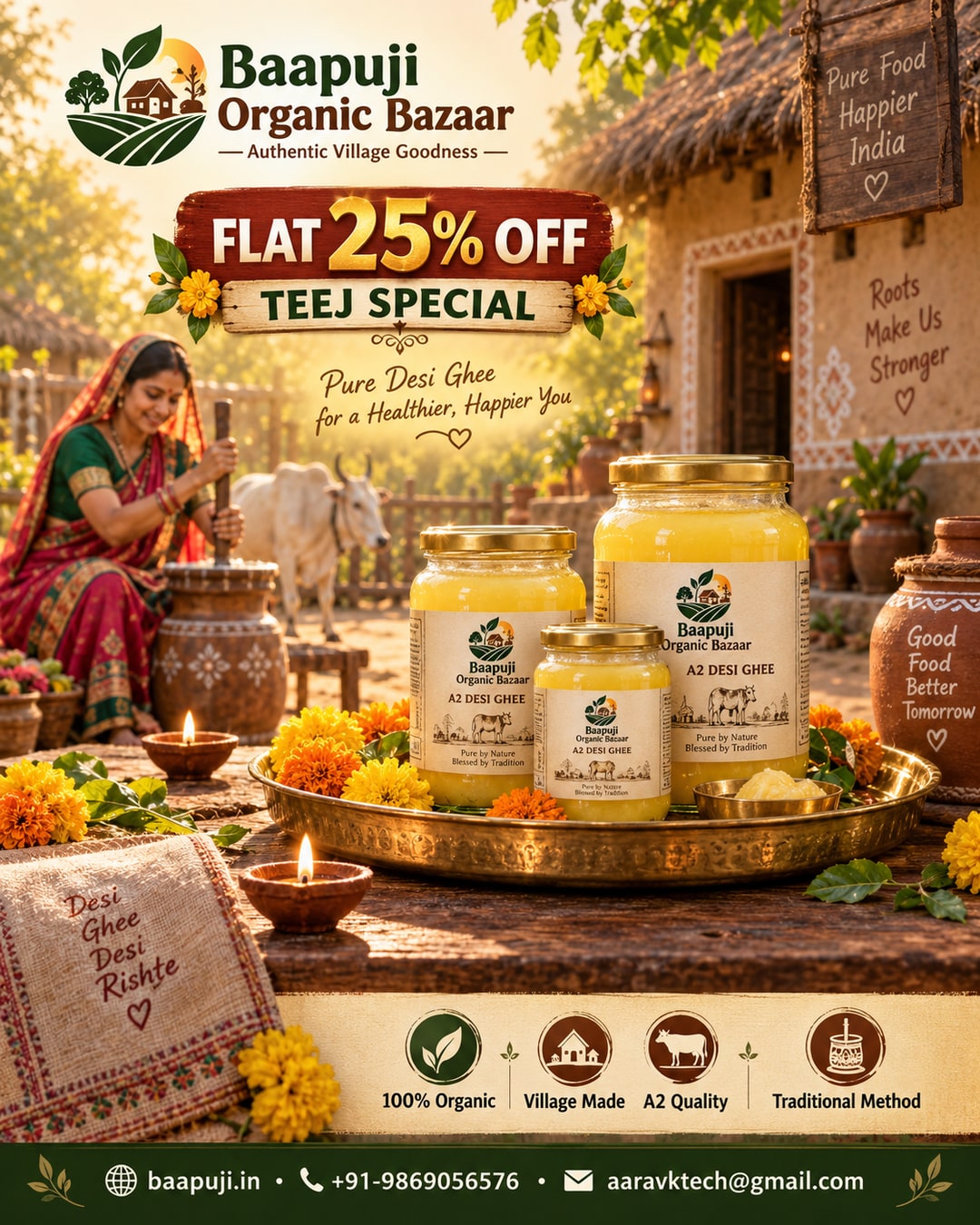 Teej Special Sale - Flat 25% Off Pure Desi Ghee