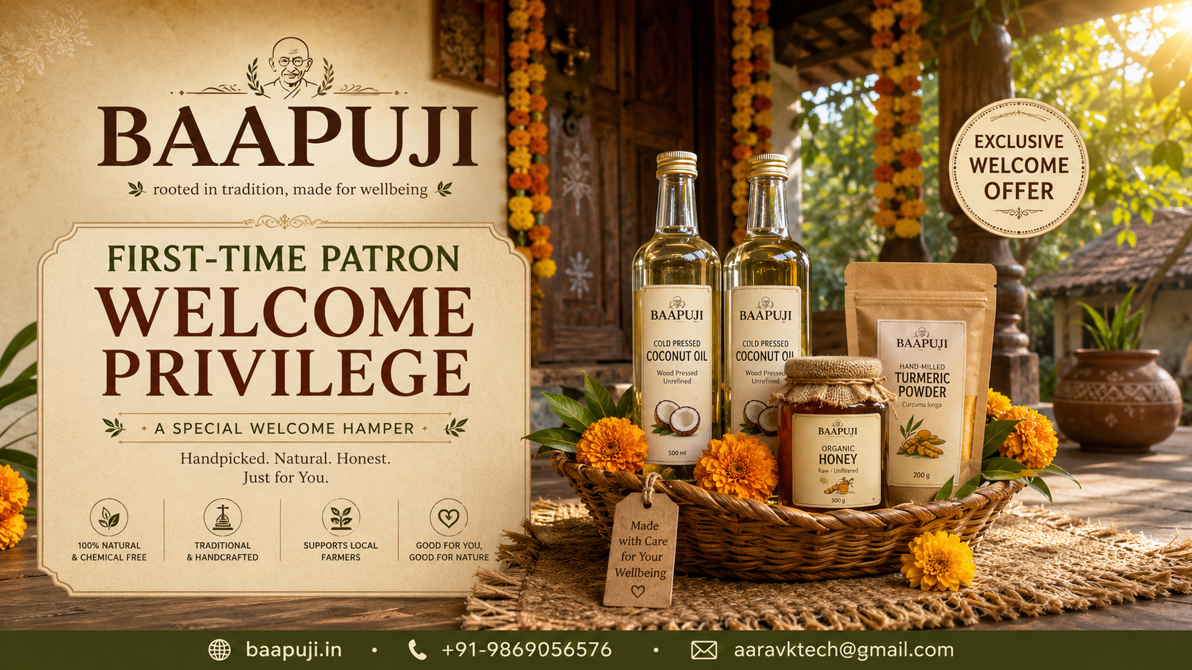 baapuji first-time patron rural welcome privilege