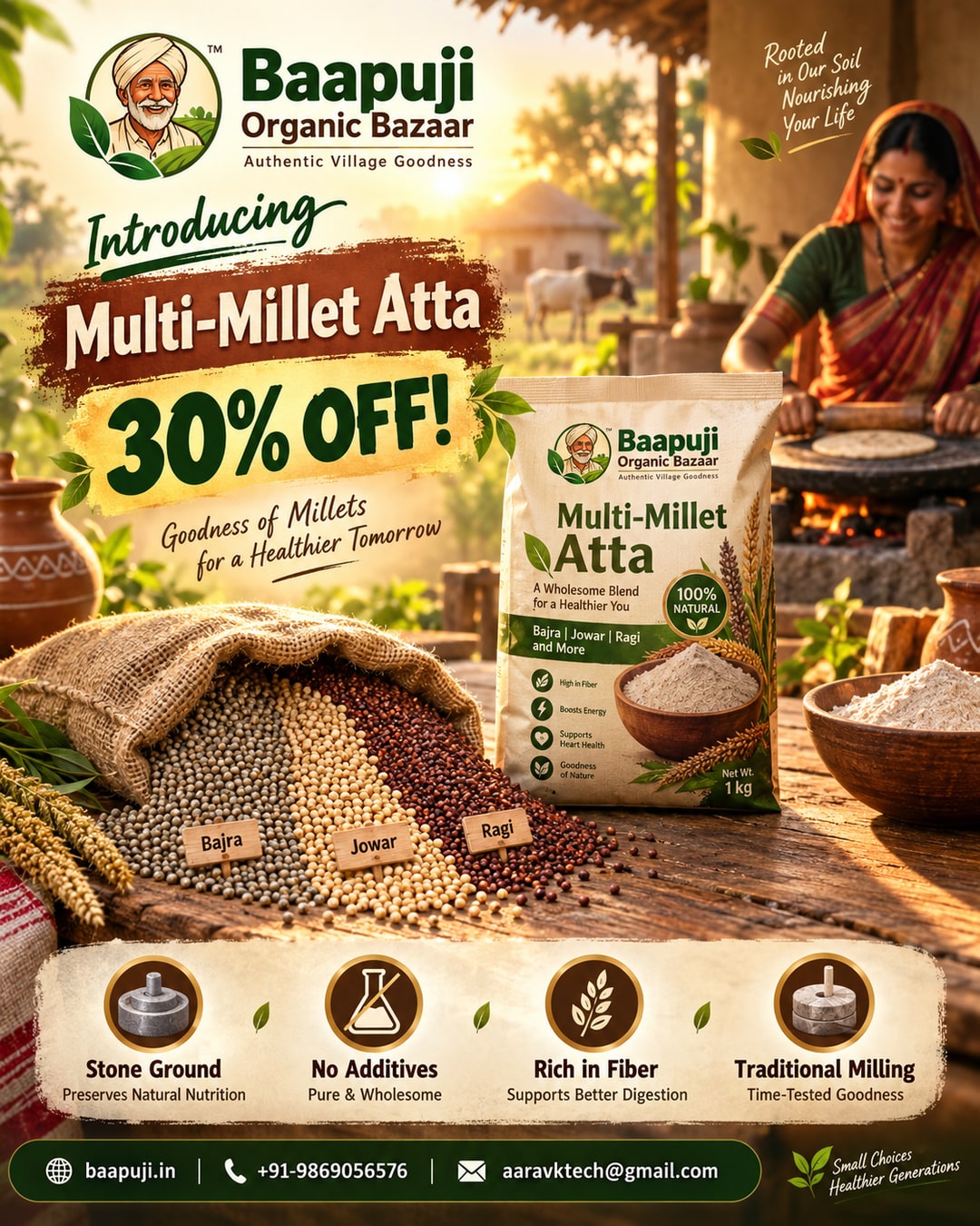 Baapuji Multi-Millet Atta - Grand Launch Offer