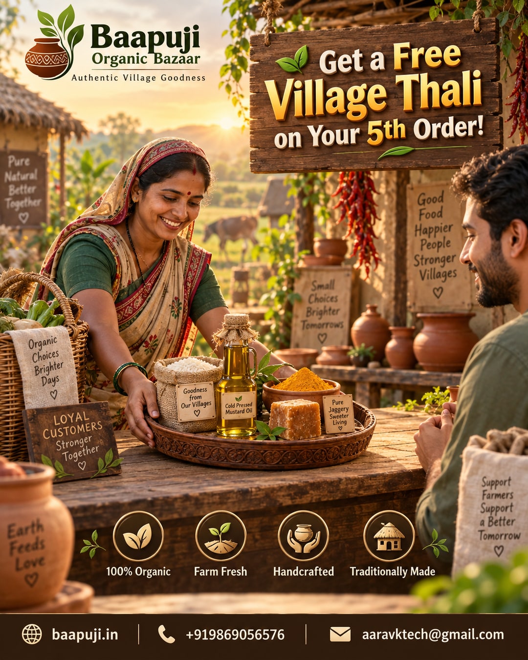 Baapuji Loyalty Thali - Free Village Platter on Your 5th Order