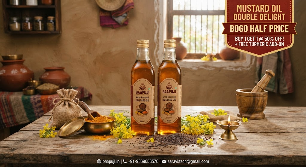 Mustard Oil Double Delight - BOGO Half Price + Free Turmeric Add-On