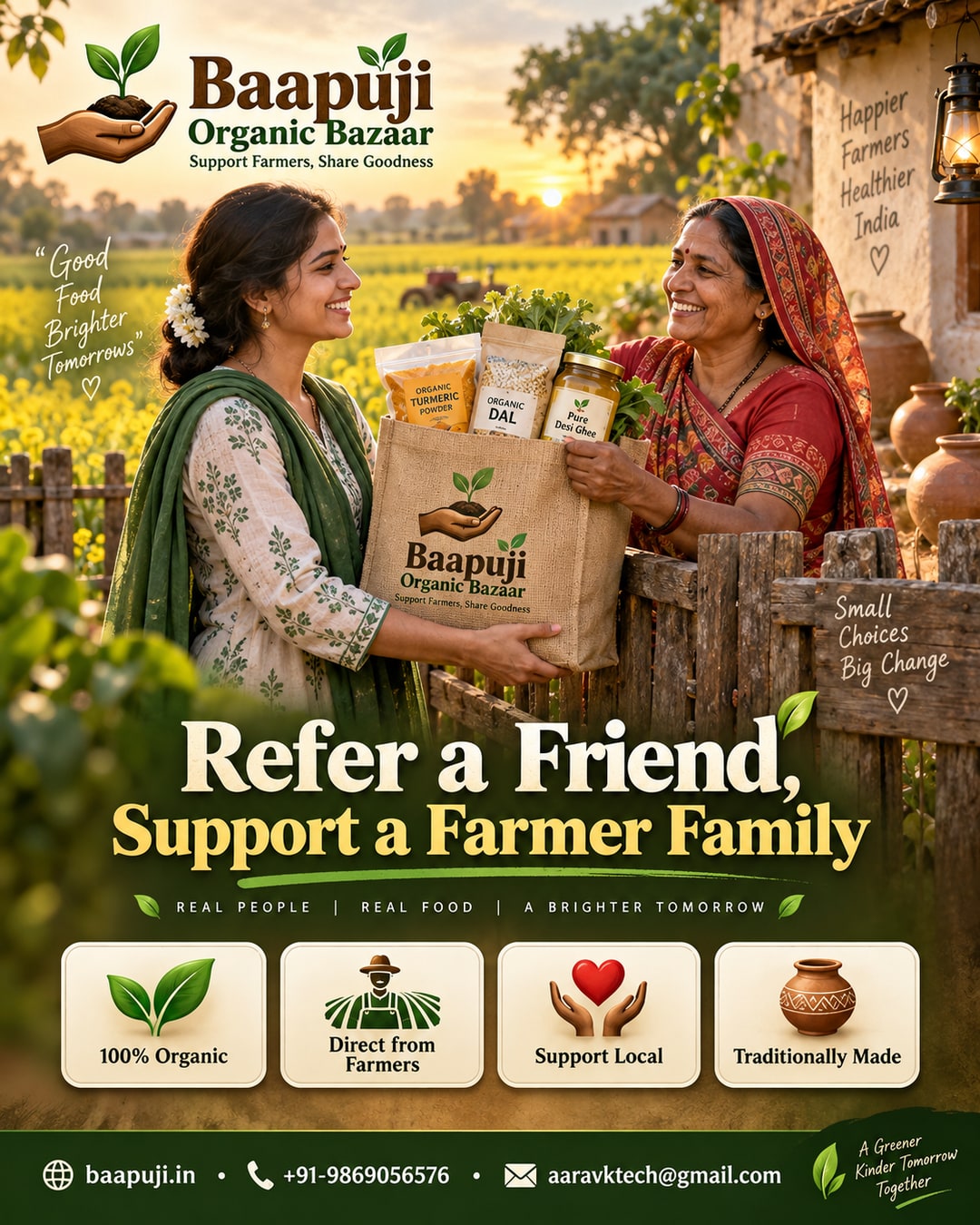 Baapuji Sewa Refer Offer - Refer a Friend, Support a Farmer Family