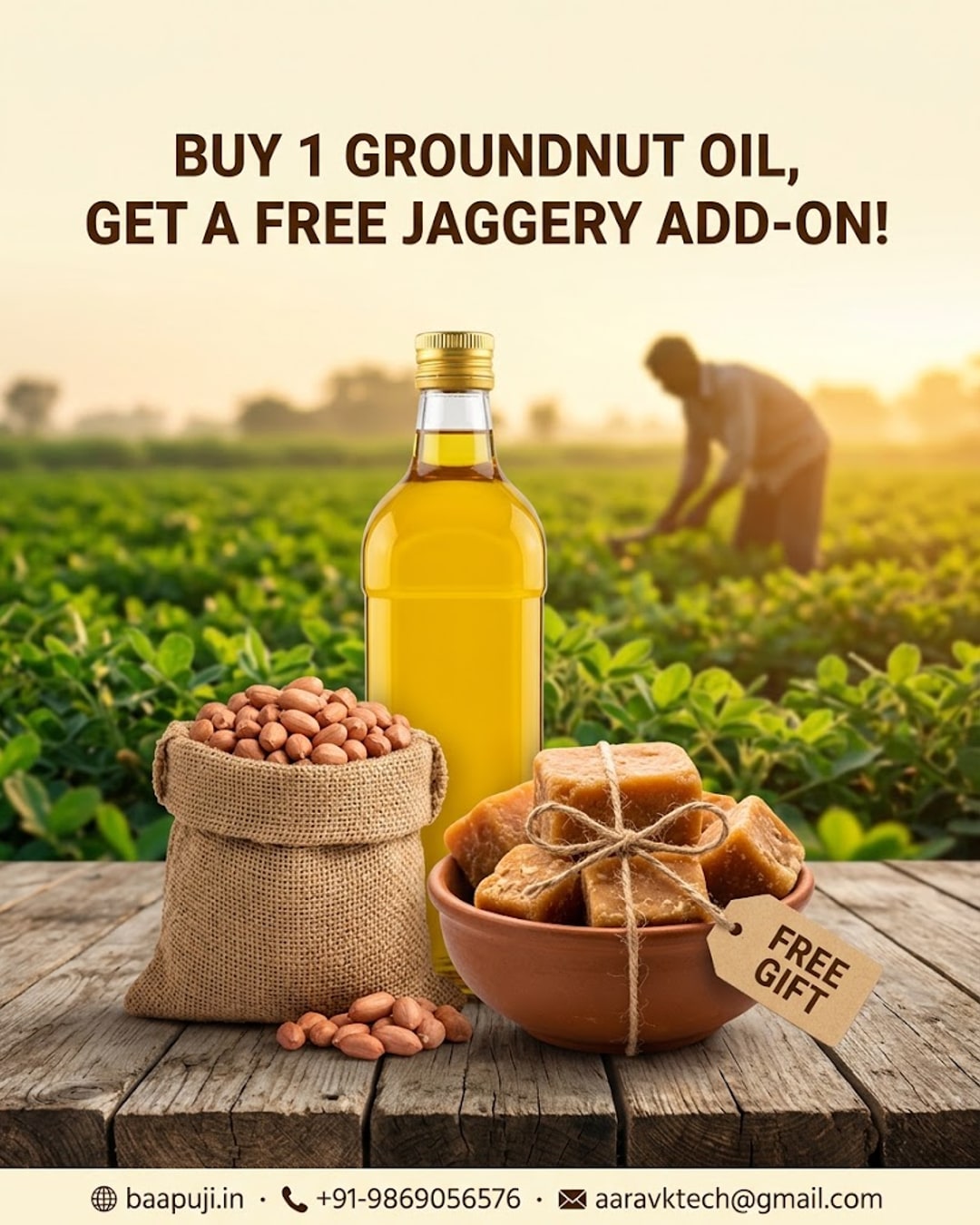 Buy 1 Groundnut Oil, Get a Free Jaggery Add-On