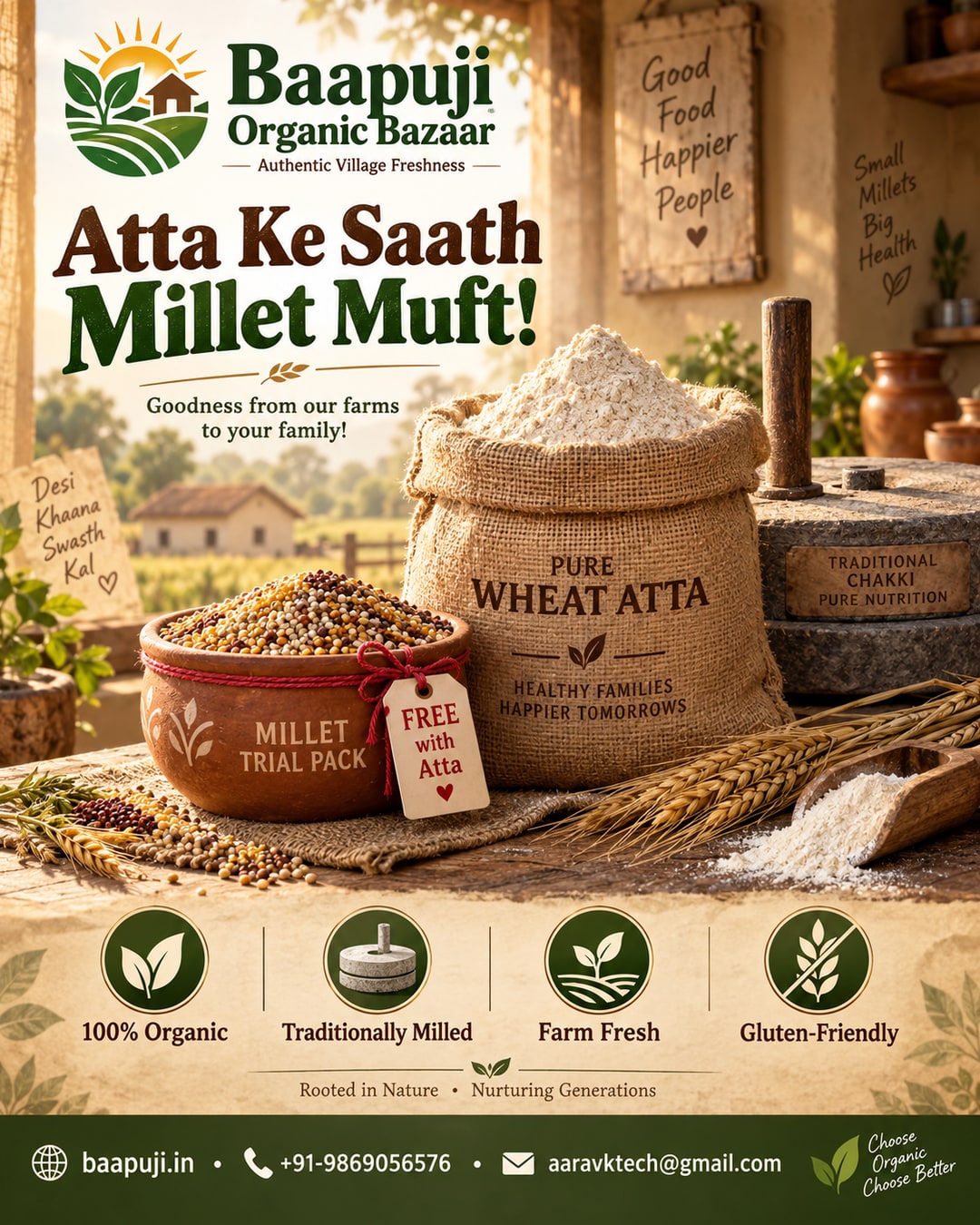 Atta Ke Saath Millet Muft - Buy Wheat Atta, Get a Free Millets Trial Pack