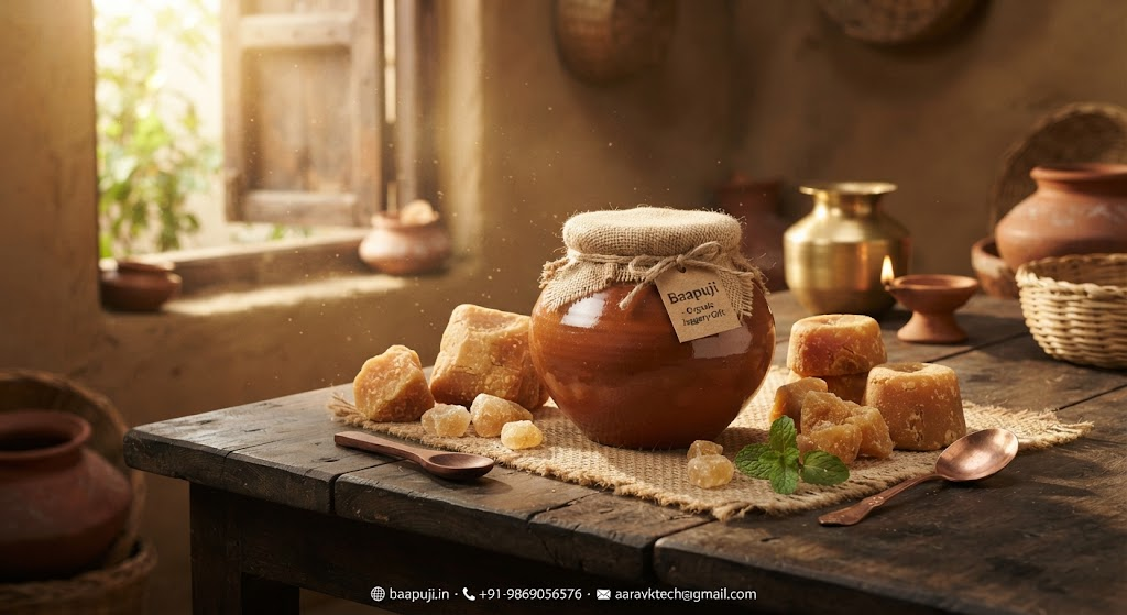 Baapuji Handcrafted Earthen Pot & Organic Raw Jaggery Artisan Gift Offer