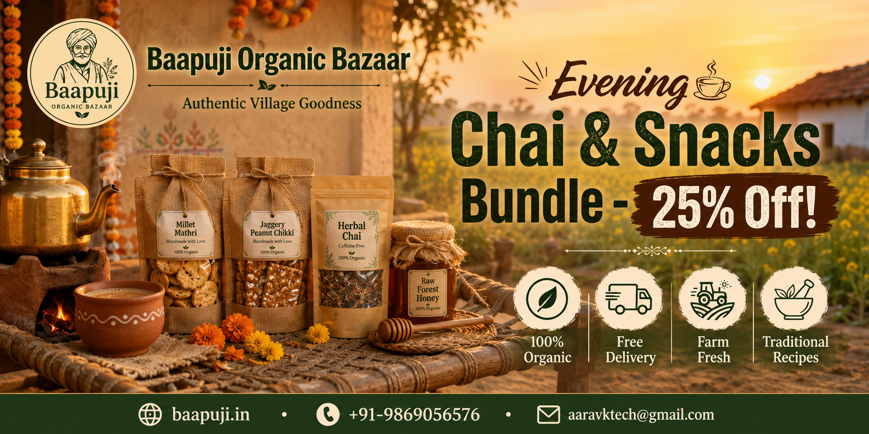 Baapuji Evening Chai & Snacks Bundle Offer