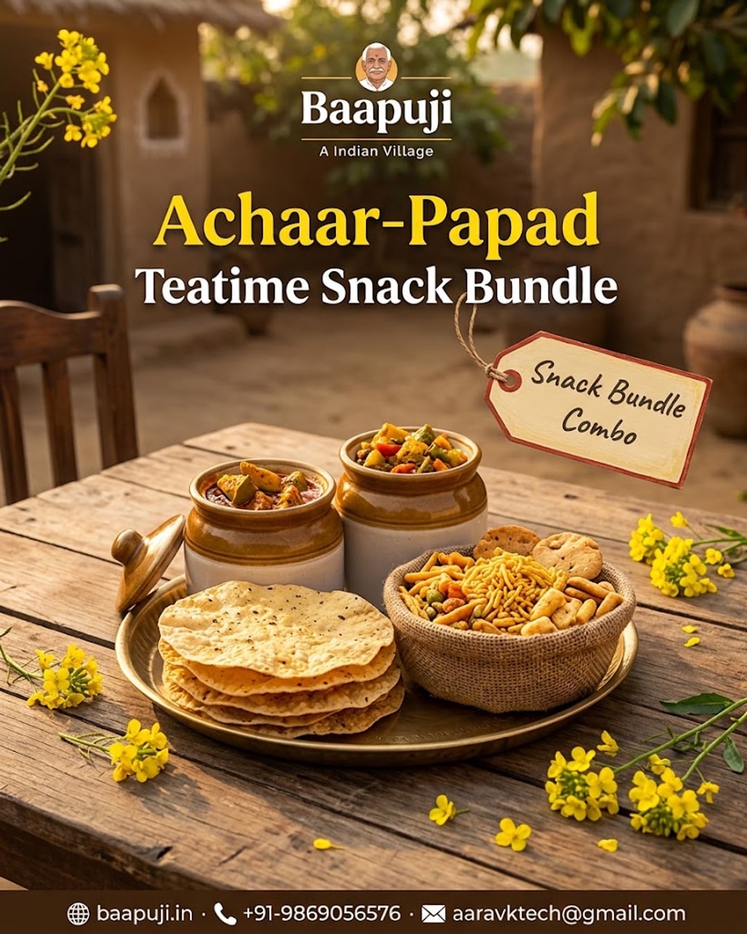 Baapuji Achaar-Papad Teatime Snack Bundle