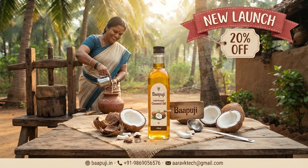 Baapuji Cold-Pressed Coconut Oil - New Launch Offer