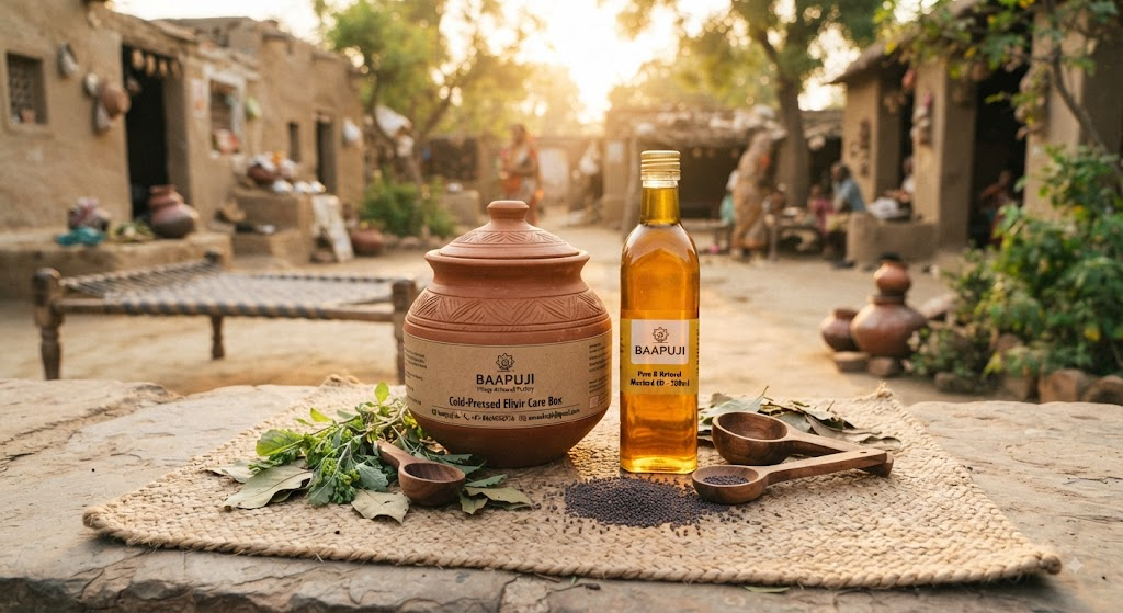 Baapuji Village Artisanal Pottery & Cold-Pressed Elixir Care Box