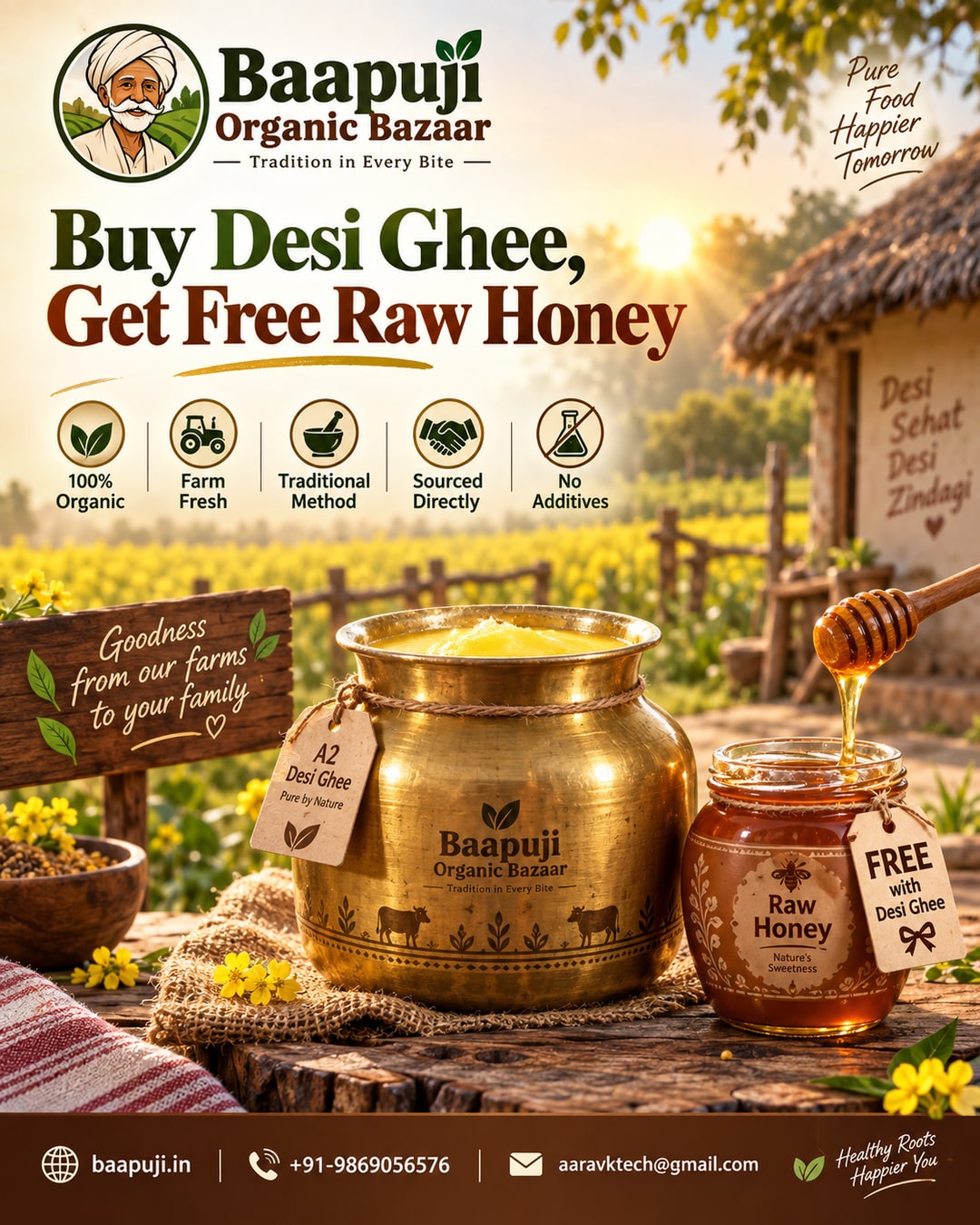 Buy Desi Ghee, Get a Free Raw Honey Sachet
