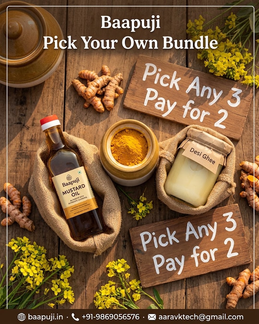 Baapuji Pick Your Own Bundle - Any 3 Products, Pay for Only 2