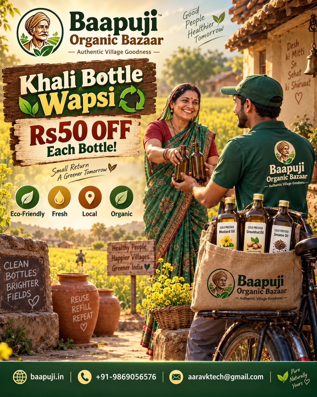 Khali Bottle Wapsi - Return Your Empty Oil Bottles, Get Rs50 Off Each Refill
