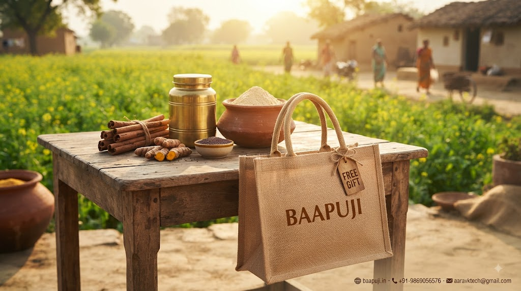Baapuji Rural Artisan Handloom Grocery Tote Freebie Deal