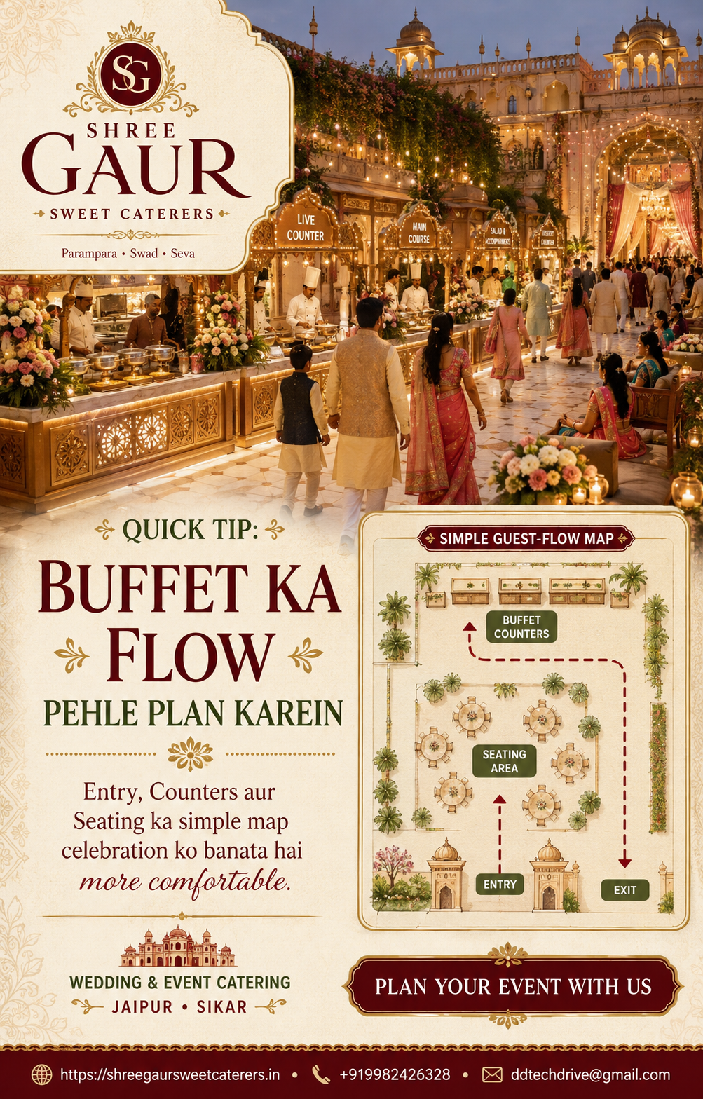 10-Minute Buffet Traffic Map: Shaadi Se Pehle Ek Simple Guest-Flow Plan Banayein