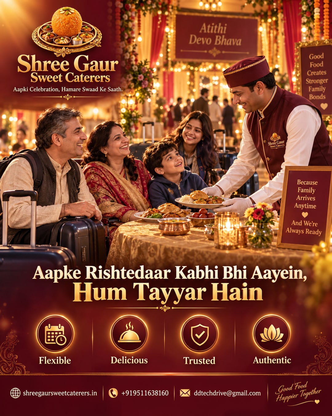 Caterer serving surprise extra meal to outstation wedding guests in Jaipur Sikar
