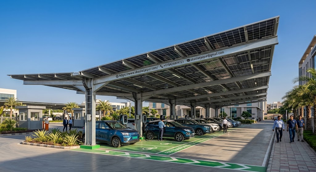 Solar Carport & Fleet EV Charging Hub: Converting Commercial Parking Lots into Revenue-Generating Green Power Stations in Jaipur